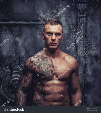 肌肉欧美人物纹身图片