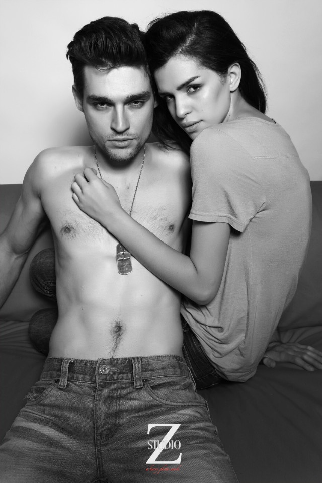 浪漫甜蜜欧美情侣黑白大图