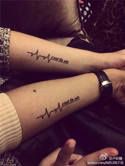 甜蜜欧美情侣个性英文纹身图案