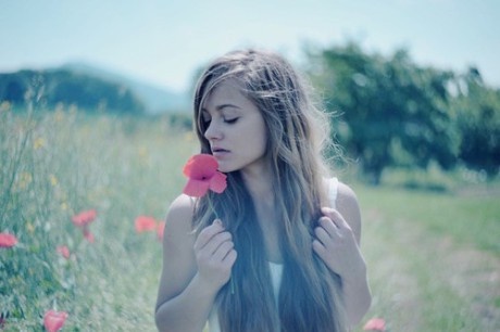 欧美女生森系时尚范个性外拍