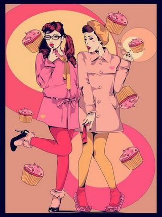 个性复古欧美风格插画手机壁纸