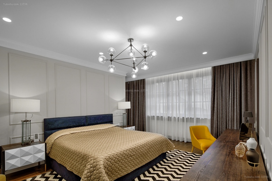 轻奢主义卧室简约欧美风格图片