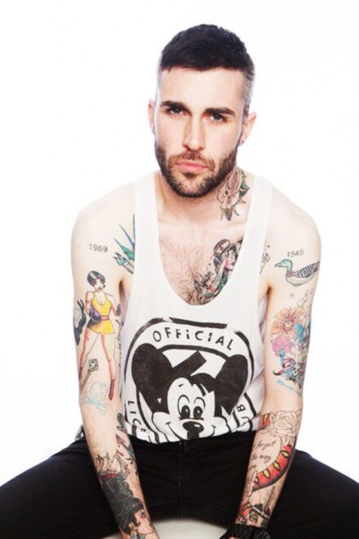 个性帅气的欧美男生纹身图案