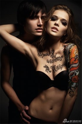 个性帅气的欧美简易纹身图片