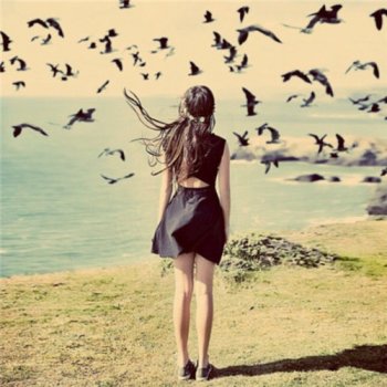 唯美意境欧美女生背影头像图片