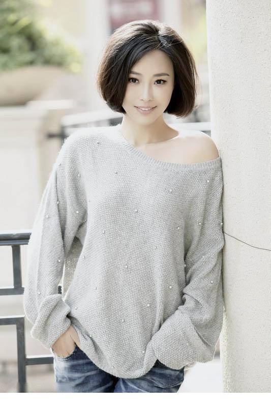 大陆短发女明星张曦文初春写真图片