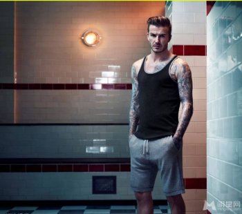 足球明星贝克汉姆大秀健硕好身材