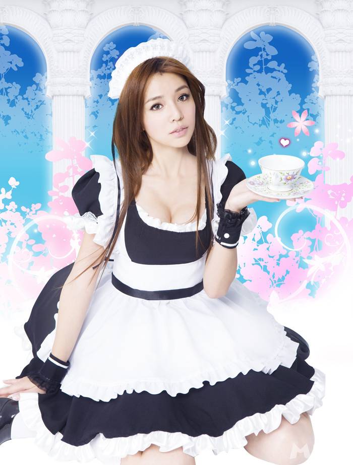 80后台湾女星李毓芬女仆装诱惑写真