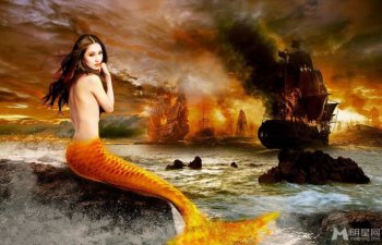 蓝燕漂亮海中美人鱼写真