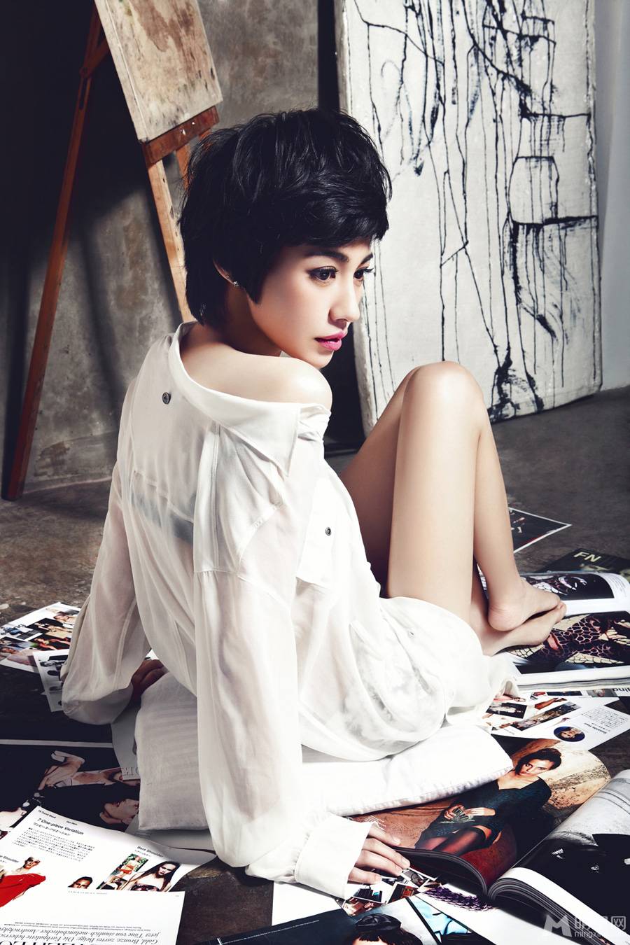 杨雪短发造型散发轻熟女气质