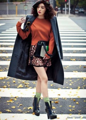 阚清子秋冬潮流搭配时尚街拍