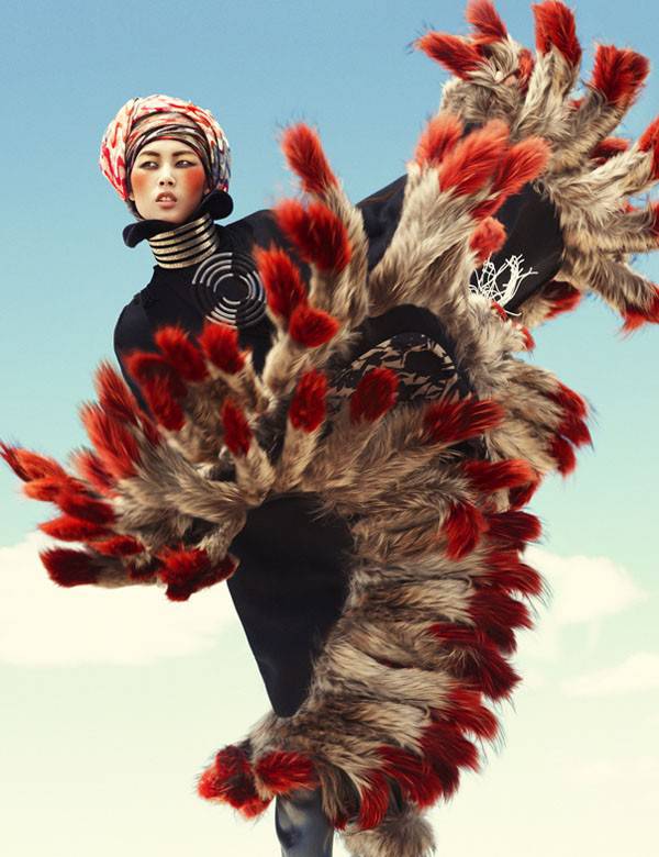 国际名模刘雯个性写真 朋克风格创意十足