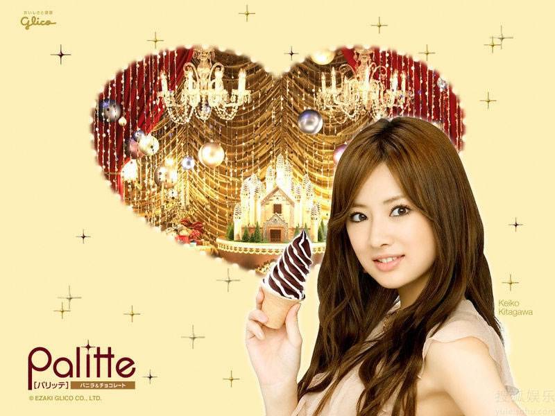 北川景子代言冰淇淋甜美诱人宣传图片