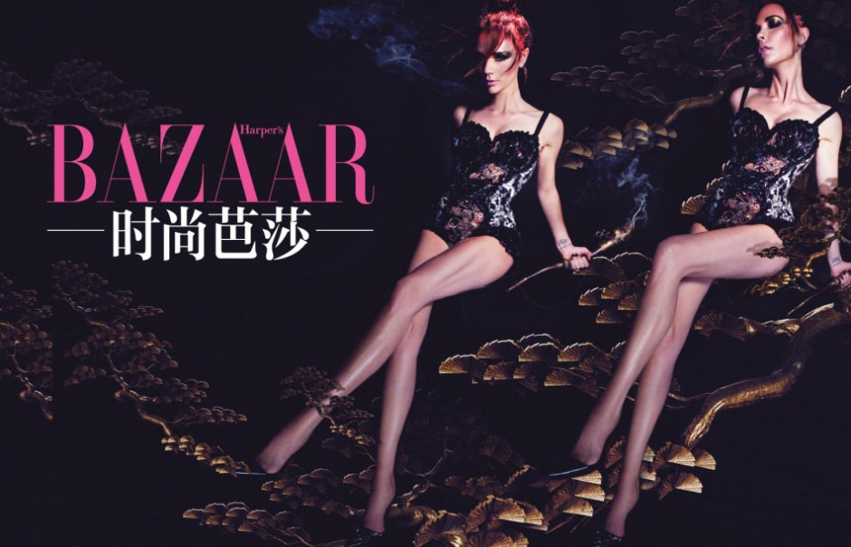 维多利亚·贝克汉姆复古妆容冷魅写真