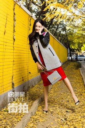 内地新生代迪丽热巴时尚街拍 早春搭配优雅知性