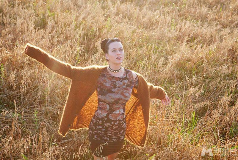 凯蒂·佩里演绎浪漫风情唯美花海写真