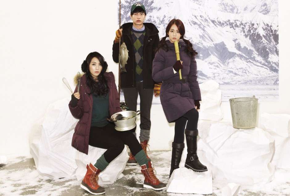 李民基与KARA拍摄时尚温暖冬装宣传照