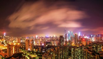 繁华的皇城广场夜景图片