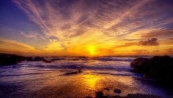 夕阳对海的眷恋