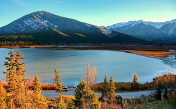 加拿大雪景唯美图片 加拿大唯美黄昏码头风景图片桌面壁纸