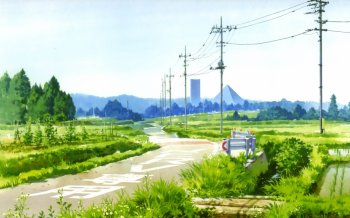 田园风光唯美图片 精美的小清新田园风光手绘插画唯美图片桌面壁纸高清