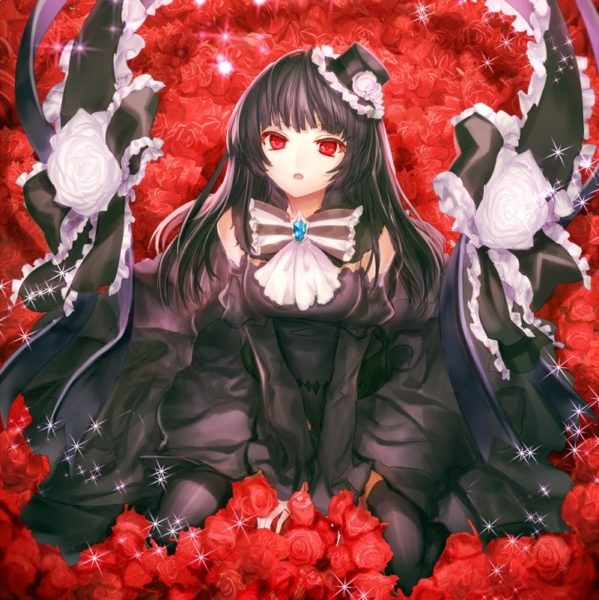 黑长直齐刘海动漫美女图片