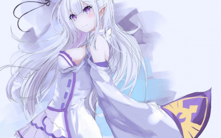 花海中的动漫萌妹图片