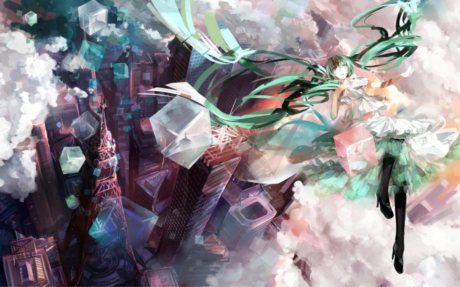 唯美动漫萌妹初音未来电脑壁纸