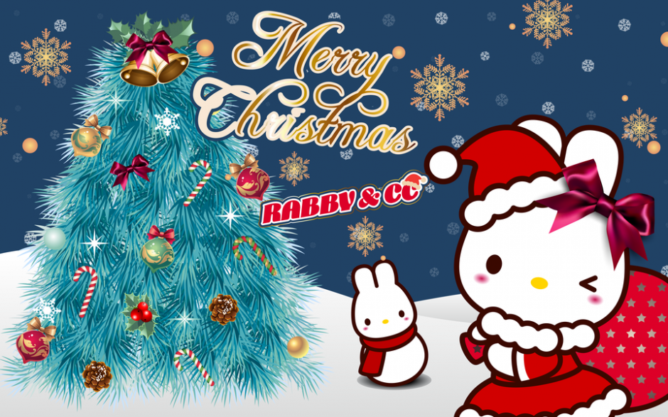 可爱卡通rabbycc圣诞节壁纸