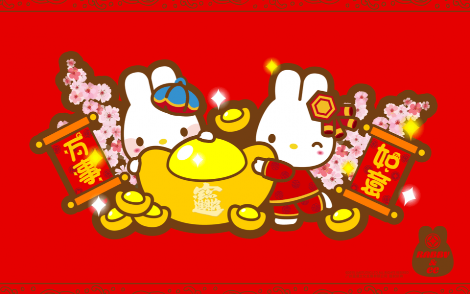 可爱卡通RABBYCC新年桌面壁纸