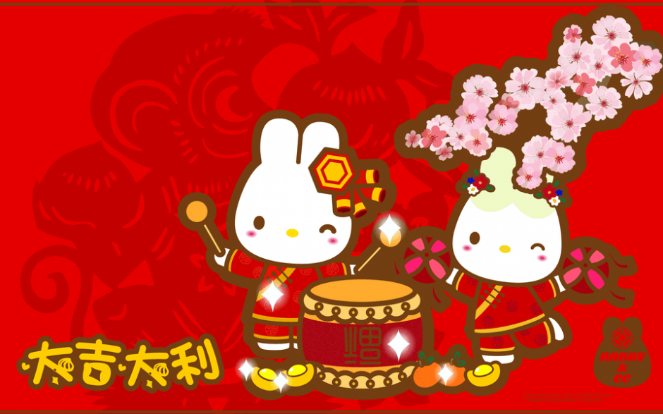 可爱卡通RABBYCC新年桌面壁纸