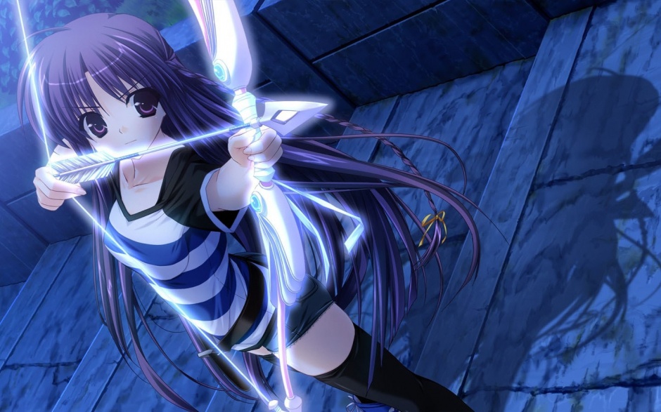 射箭的动漫少女桌面壁纸