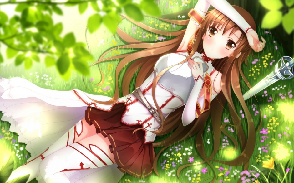 日本动漫刀剑神域亚丝娜高清壁纸