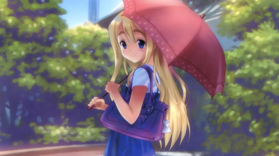 唯美的雨伞少女动漫图片