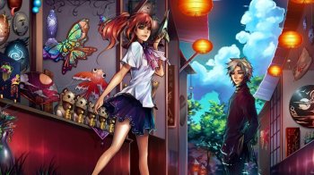 手绘动漫情侣图片壁纸