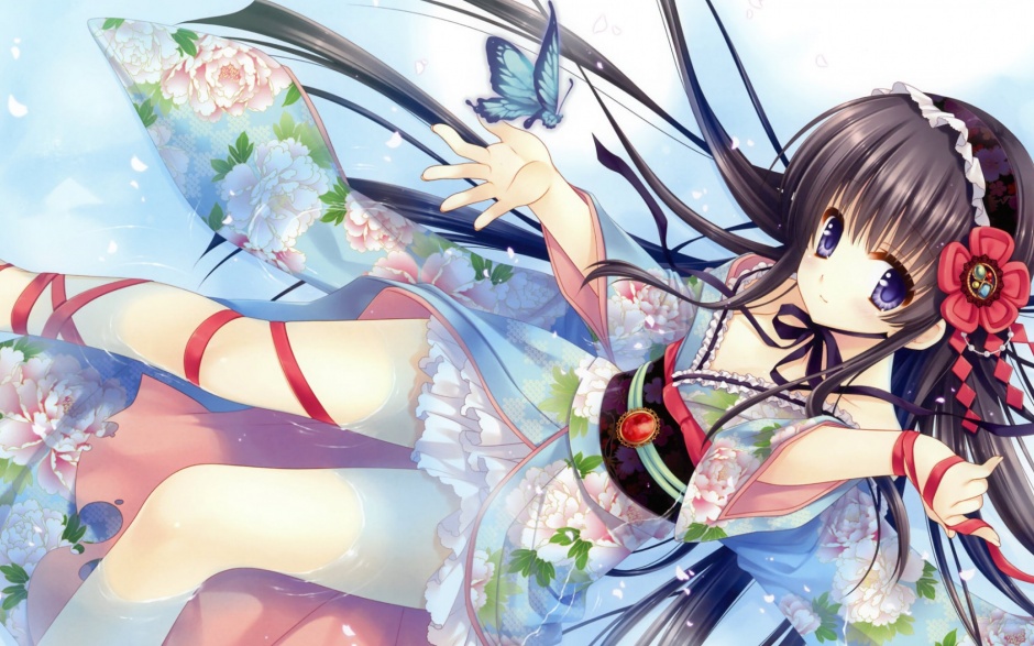 唯美的动漫和服少女图片壁纸