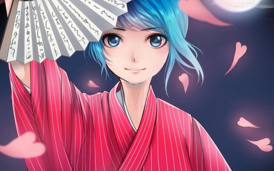 唯美的动漫和服少女图片壁纸