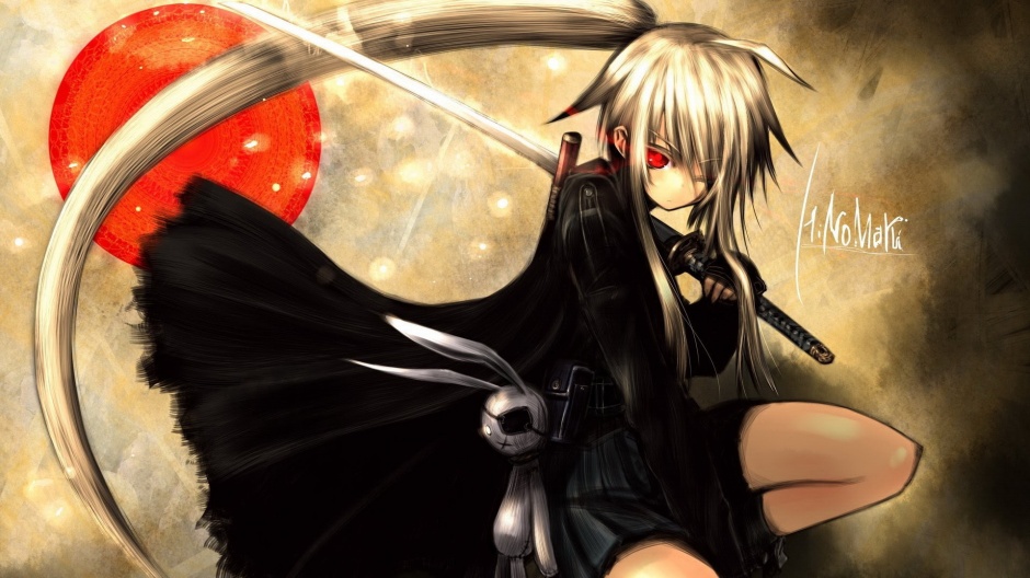 手绘霸气动漫女生插画图片赏析