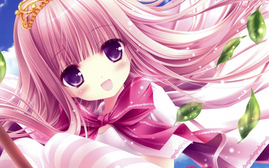 可爱娇羞的动漫妹子高清壁纸