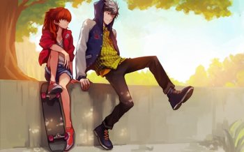 唯美个性的动漫情侣桌面壁纸