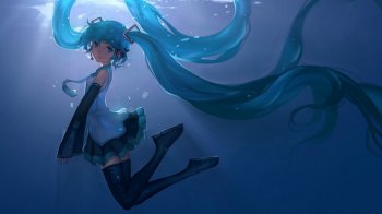 可爱的水中初音未来高清壁纸