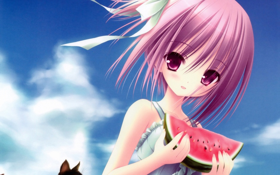 二次元羞涩可爱动漫妹子壁纸