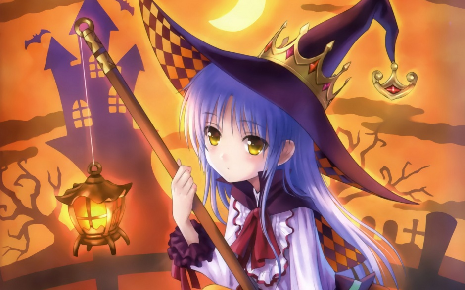 二次元美女万圣节动漫壁纸