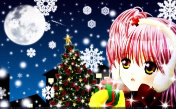 超可爱的动漫美女过圣诞节图片