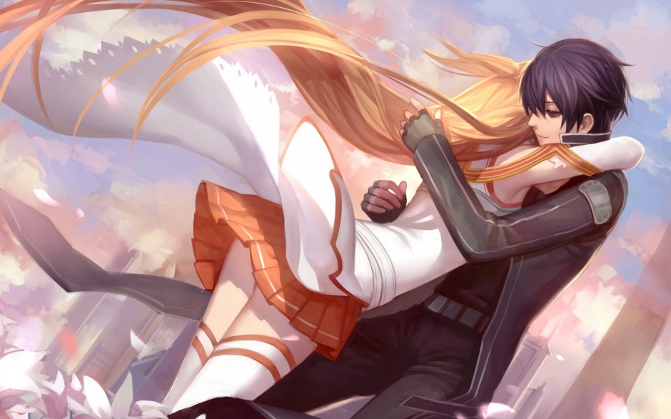 刀剑神域亚丝娜桐人唯美画风壁纸