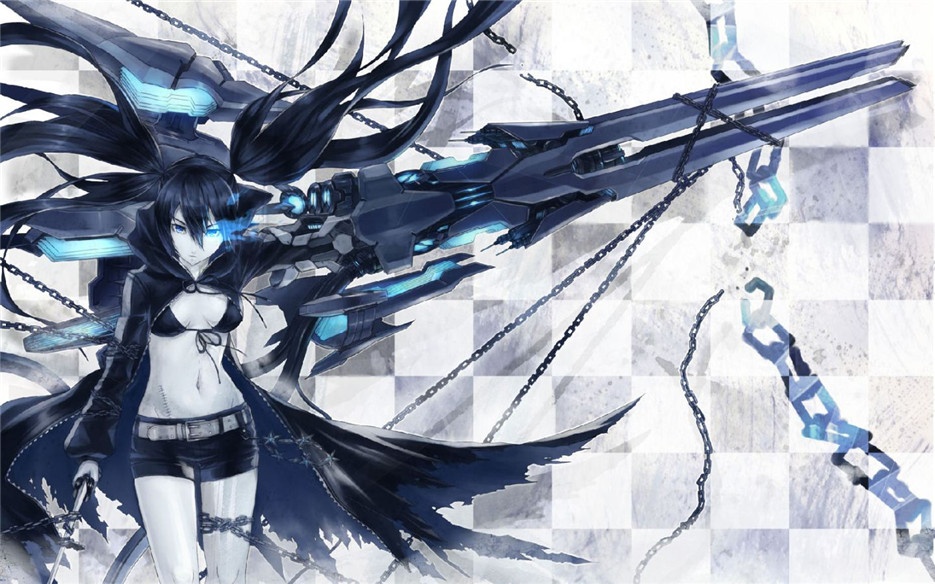 日本少女动漫黑岩射手高清壁纸