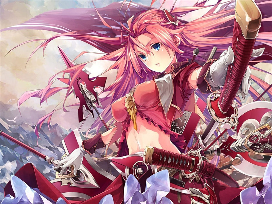 二次元里的动漫女剑客图片欣赏