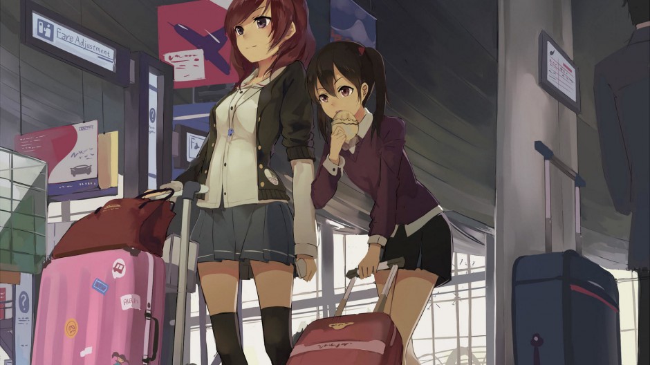 可爱美少女动漫图片一左一右分开