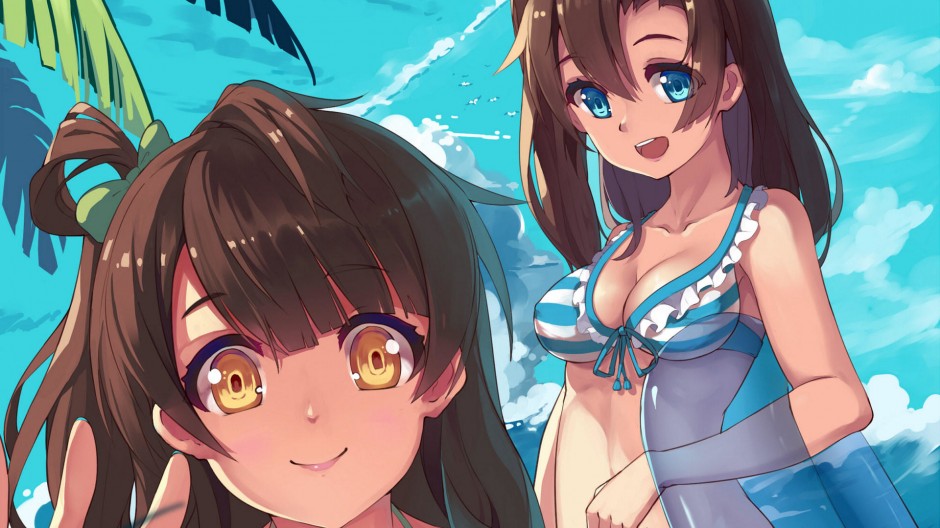 可爱美少女动漫图片一左一右分开