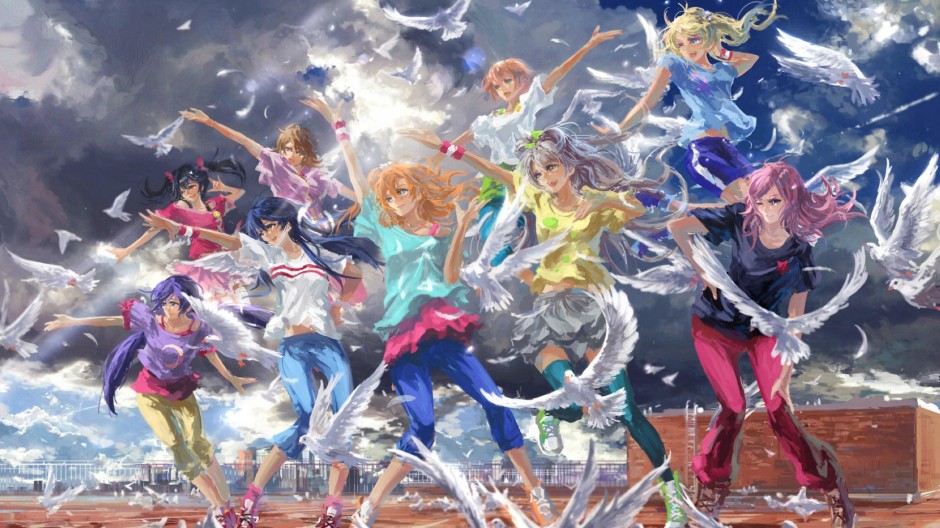 可爱美少女动漫图片一左一右分开